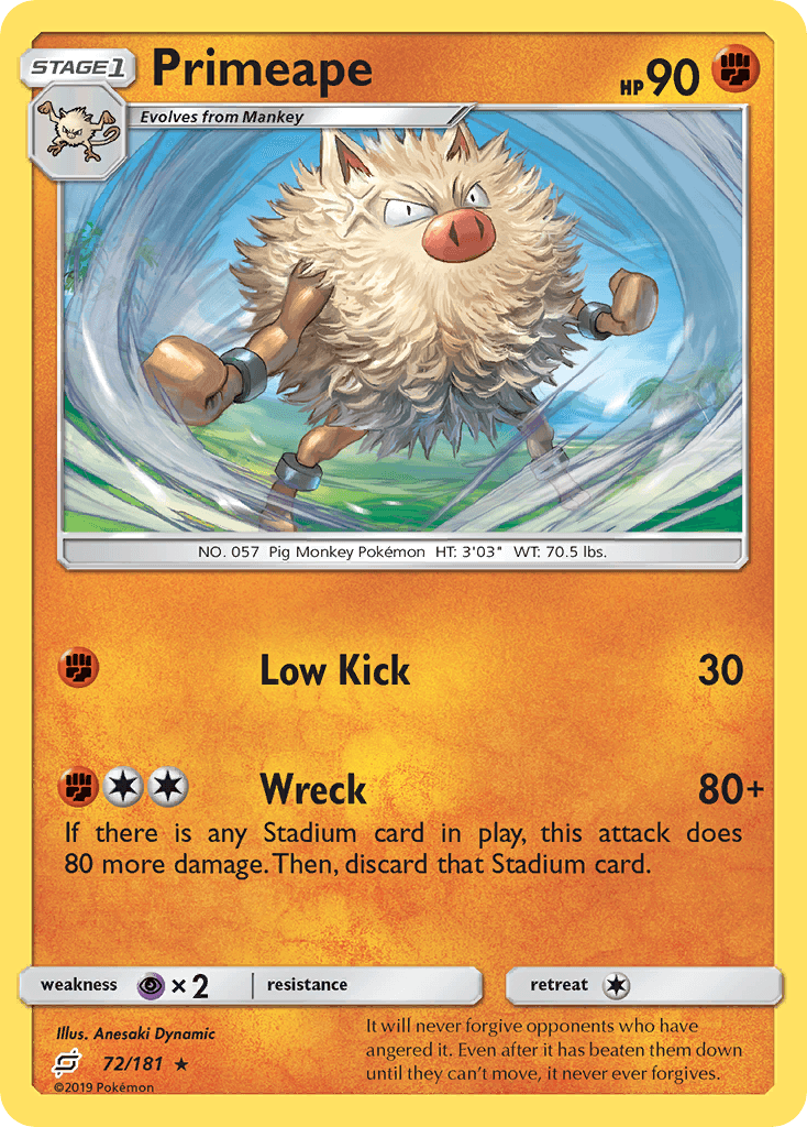 Primeape Team Up card