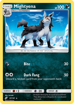Mightyena Team Up card