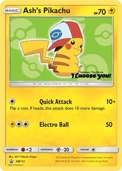 Ash's Pikachu SM Black Star Promos card