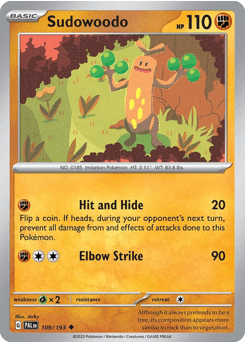 Sudowoodo Paldea Evolved card