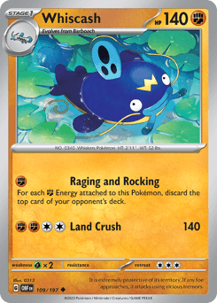 Whiscash Obsidian Flames card