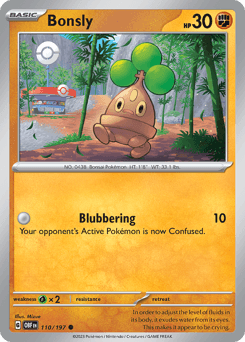 Bonsly Obsidian Flames card