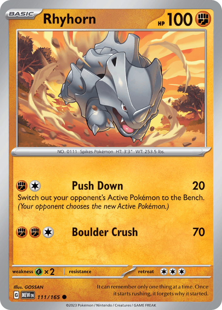 Rhyhorn 151 card