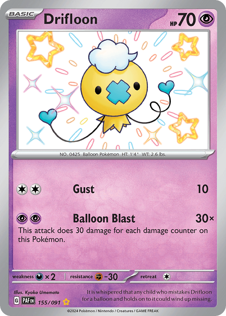 Drifloon Paldean Fates card
