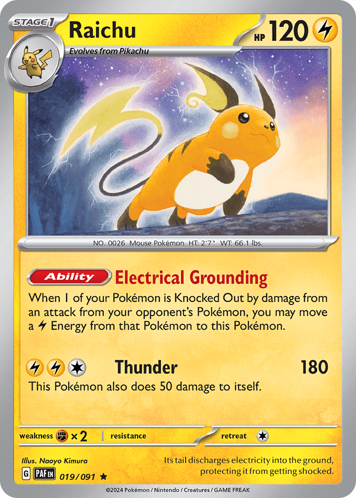 Raichu Paldean Fates card