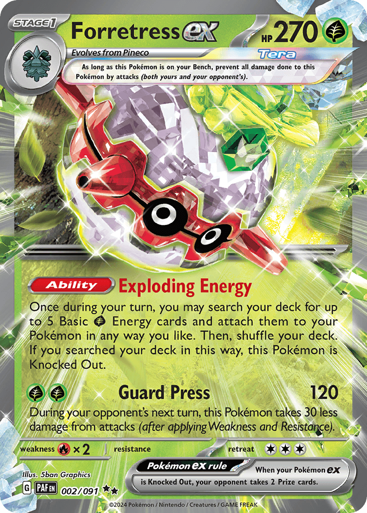 Forretress ex Paldean Fates card