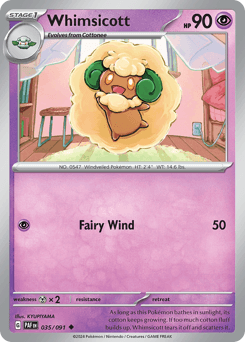 Whimsicott Paldean Fates card