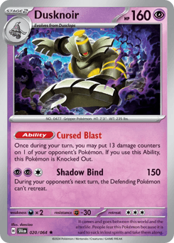 Dusknoir Shrouded Fable card