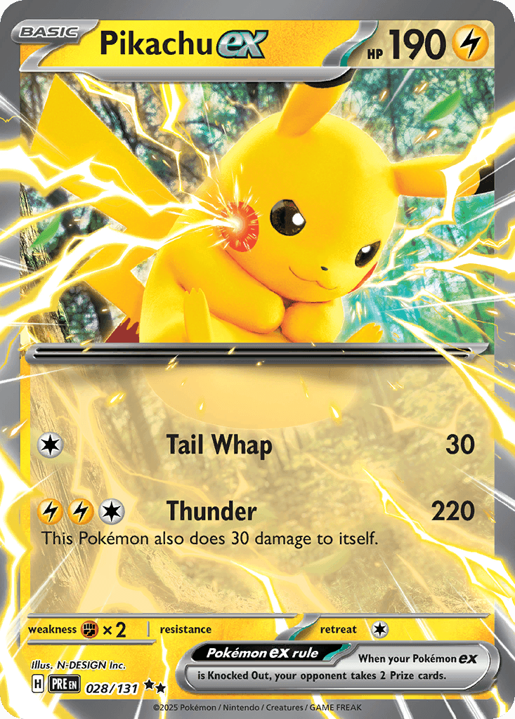 Pikachu ex Prismatic Evolutions card