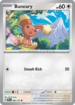 Buneary Prismatic Evolutions card
