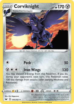 Corviknight Sword & Shield card