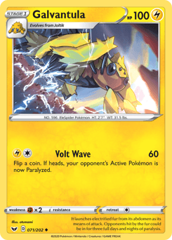 Galvantula Sword & Shield card