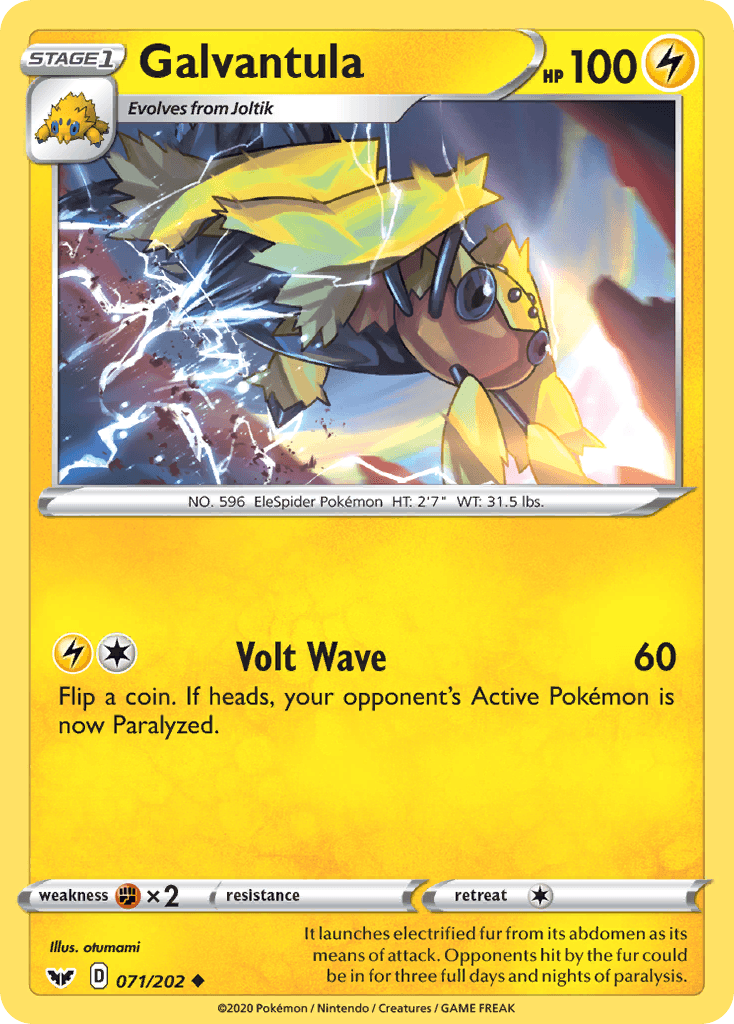 Galvantula Sword & Shield card