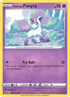Galarian Ponyta Sword & Shield card