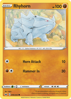 Rhyhorn Sword & Shield card