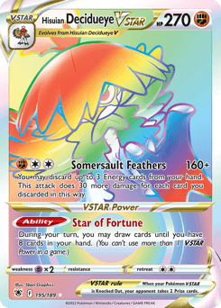 Hisuian Decidueye VSTAR Astral Radiance card