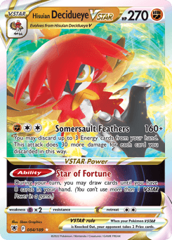 Hisuian Decidueye VSTAR Astral Radiance card