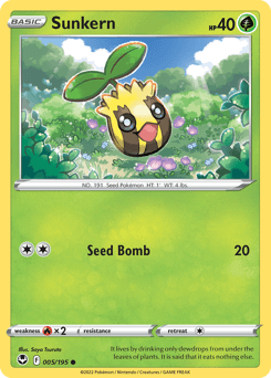 Sunkern Silver Tempest card