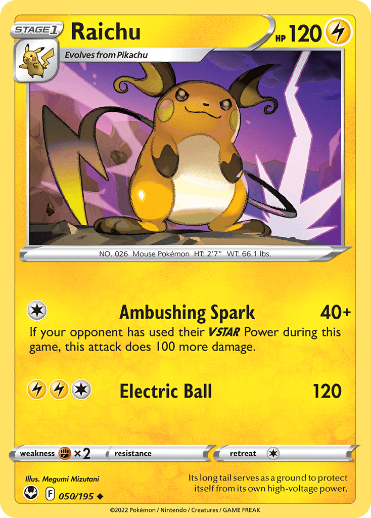 Raichu Silver Tempest card