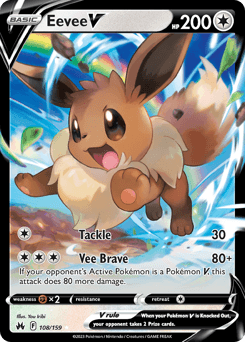 Eevee V Crown Zenith card