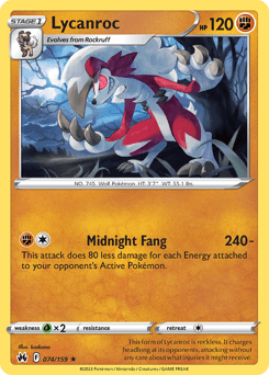 Lycanroc Crown Zenith card