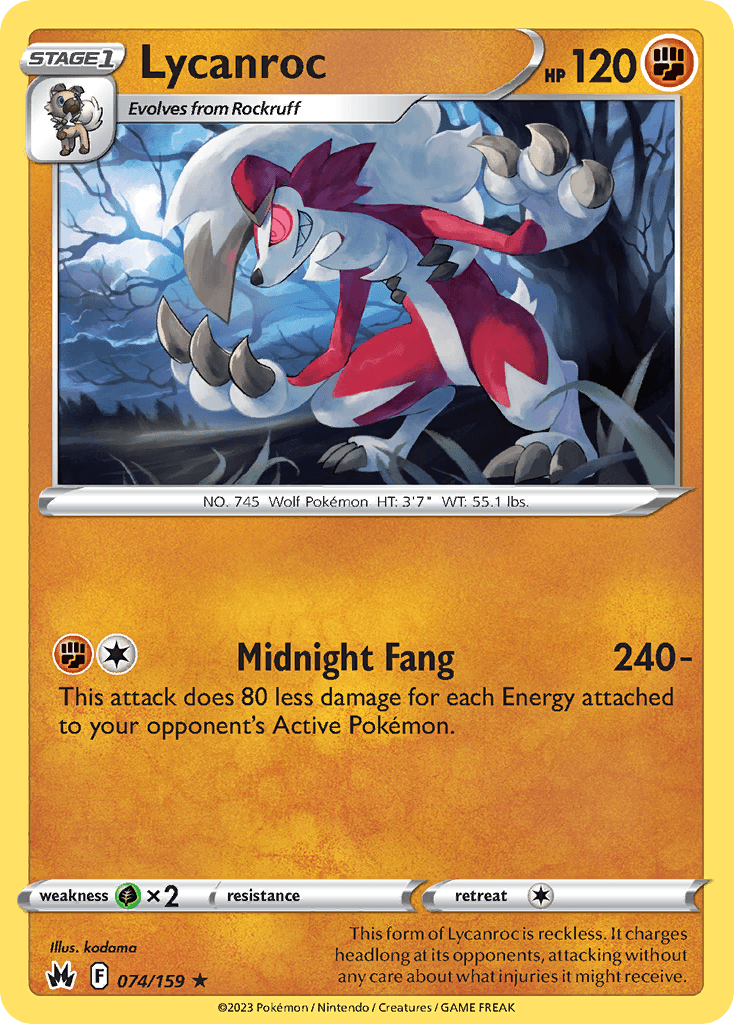 Lycanroc Crown Zenith card
