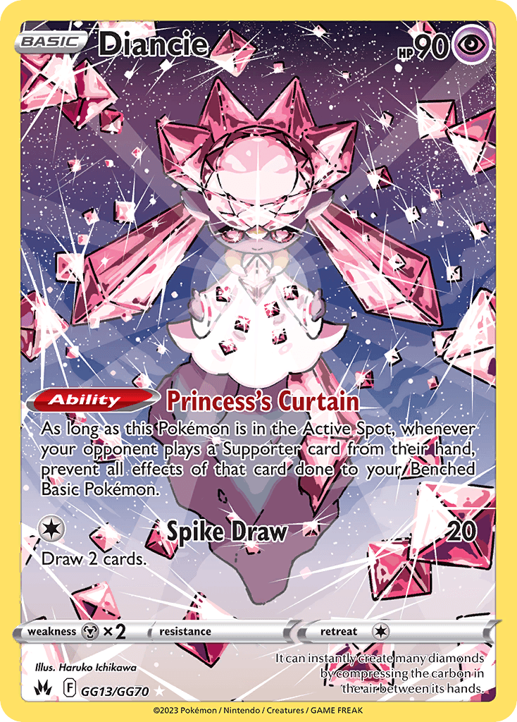 Diancie Crown Zenith Galarian Gallery card