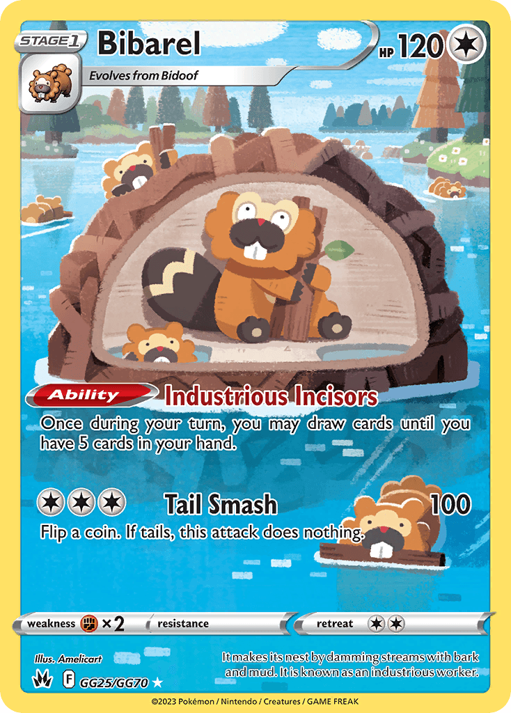 Bibarel Crown Zenith Galarian Gallery card
