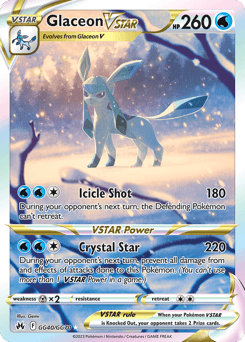 Glaceon VSTAR Crown Zenith Galarian Gallery card