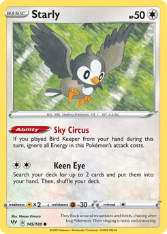 Starly Darkness Ablaze card