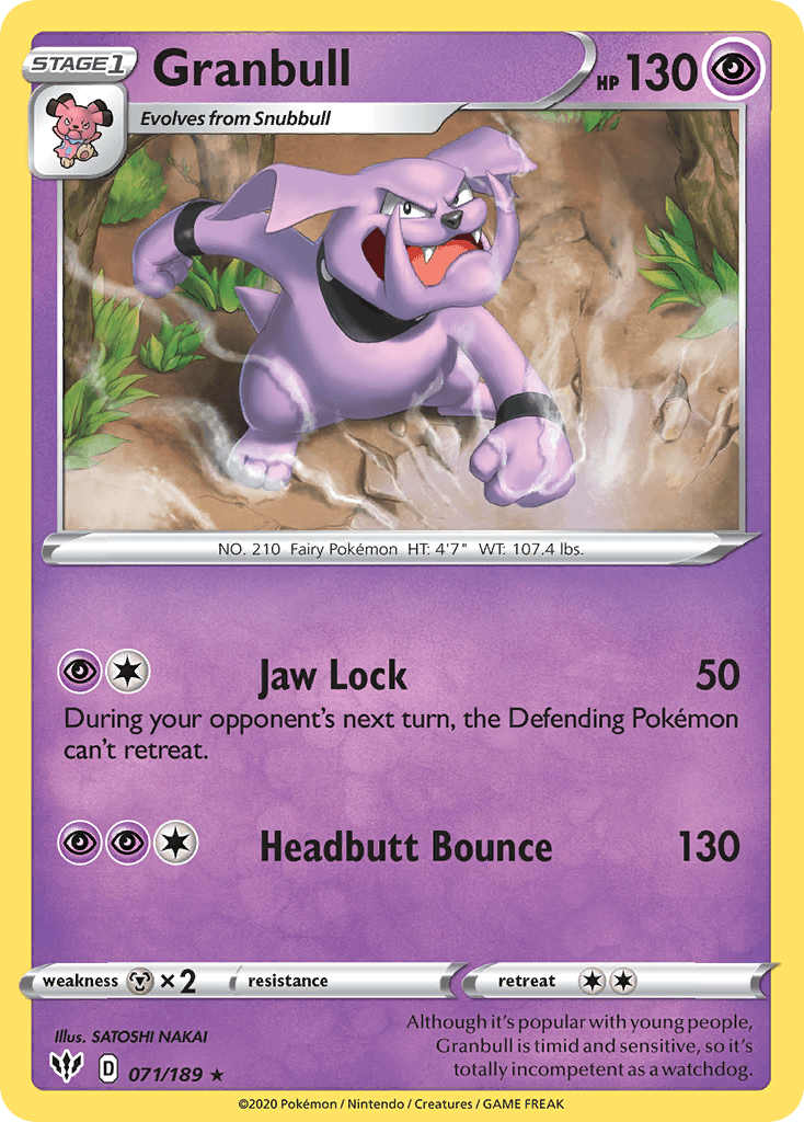 Granbull Darkness Ablaze card