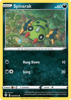 Spinarak Shining Fates card