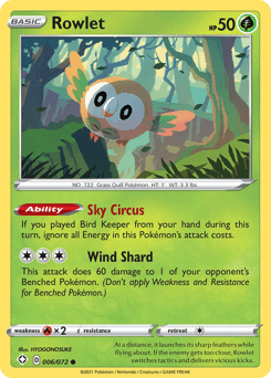 Rowlet Shining Fates card