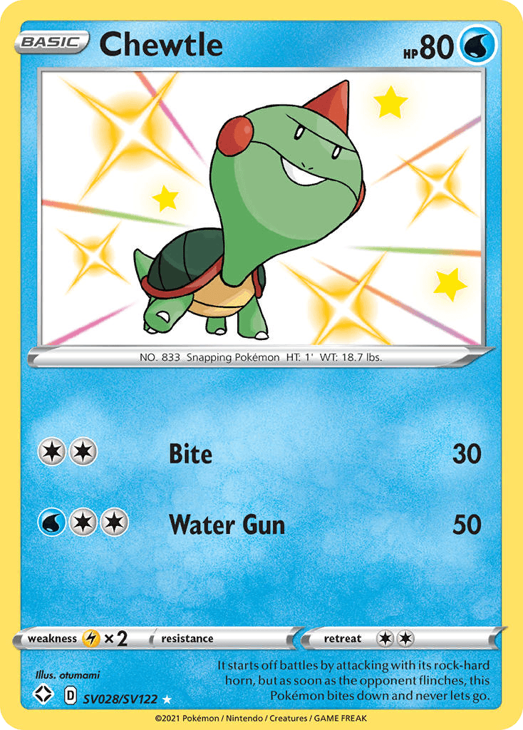 Chewtle Shining Fates Shiny Vault card