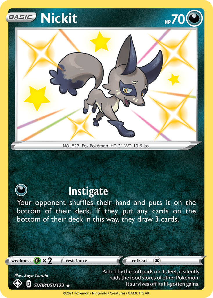 Nickit Shining Fates Shiny Vault card