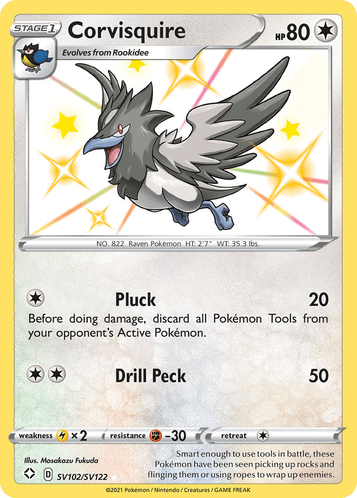 Corvisquire Shining Fates Shiny Vault card