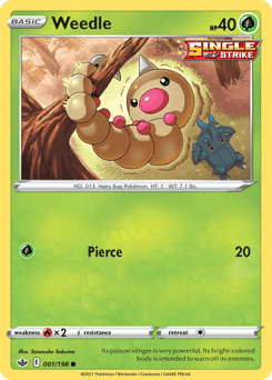 Weedle Chilling Reign card