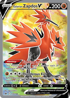 Galarian Zapdos V Chilling Reign card
