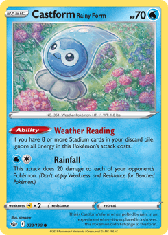 Castform Rainy Form Chilling Reign card