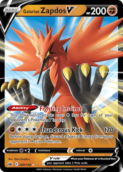 Galarian Zapdos V Chilling Reign card