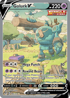 Golurk V Evolving Skies card