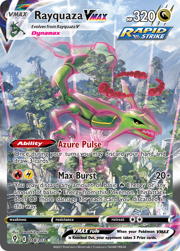 Rayquaza VMAX Evolving Skies card