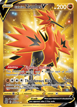 Galarian Zapdos V Brilliant Stars card