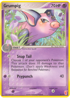 Grumpig EX Trainer Kit 2 Plusle card