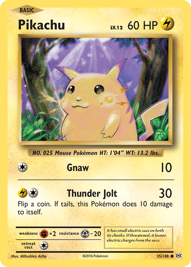 Pikachu Evolutions card