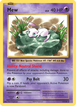Mew Evolutions card