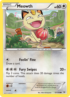 Meowth Roaring Skies card