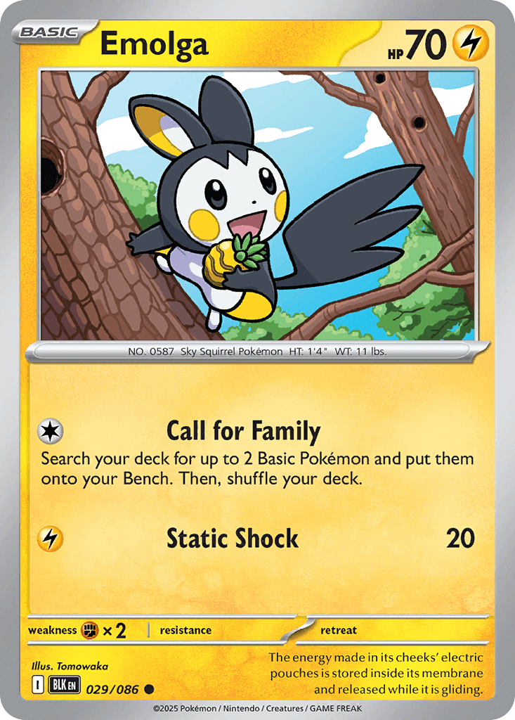 Emolga Black Bolt card
